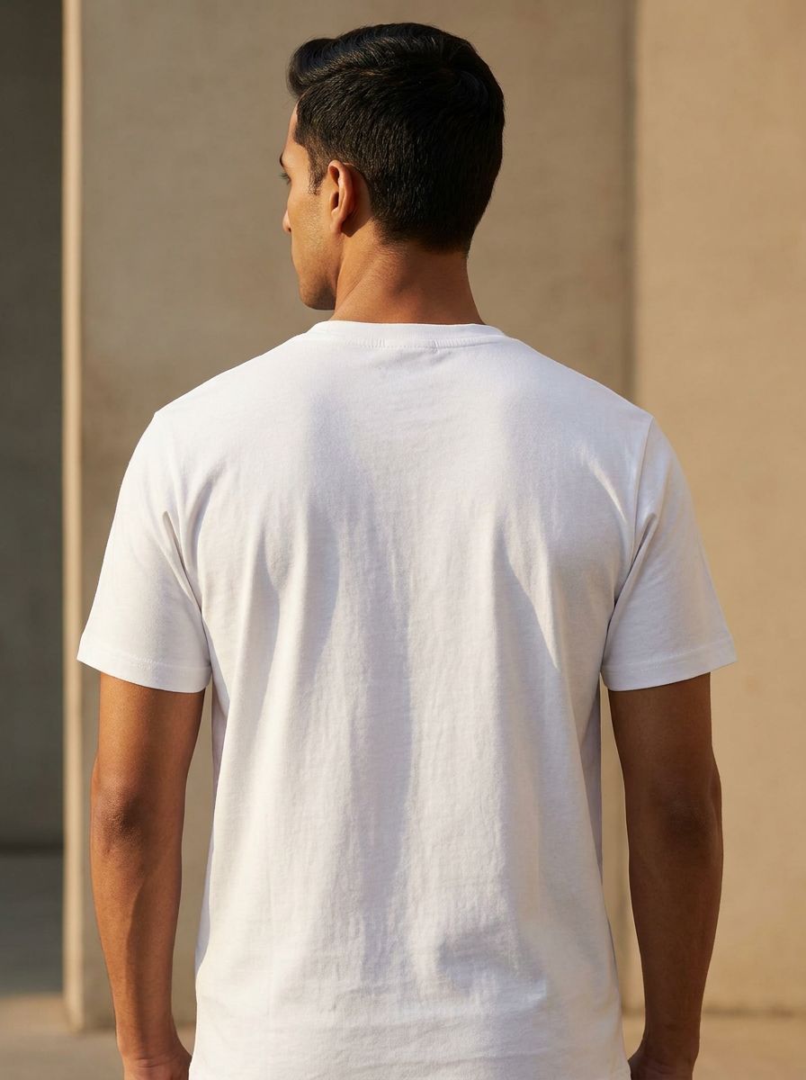 Unisex 100% Cotton Plain Round Neck T-Shirt – 180 GSM (White) | Classic Tee