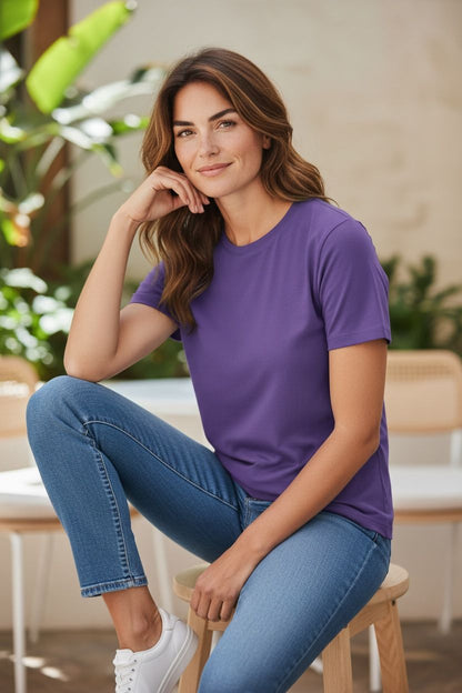 Unisex 100% Cotton Plain Round Neck T-Shirt – 180 GSM (Lavender) | Classic Tee