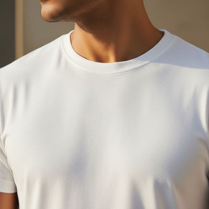Unisex 100% Cotton Plain Round Neck T-Shirt – 180 GSM (White) | Classic Tee
