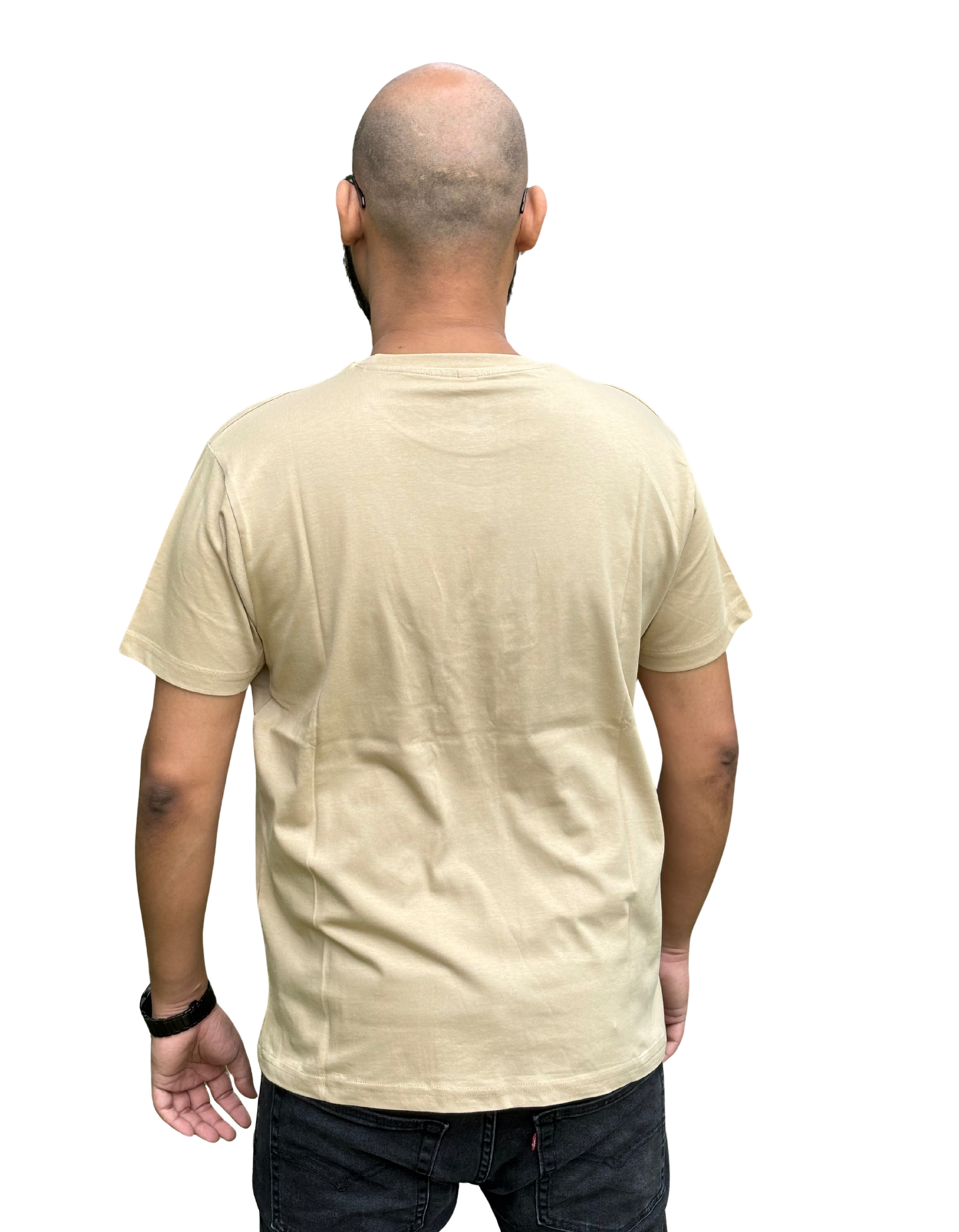Classic Everyday Tee – 180 GSM Cotton Plain Tshirt in Beige