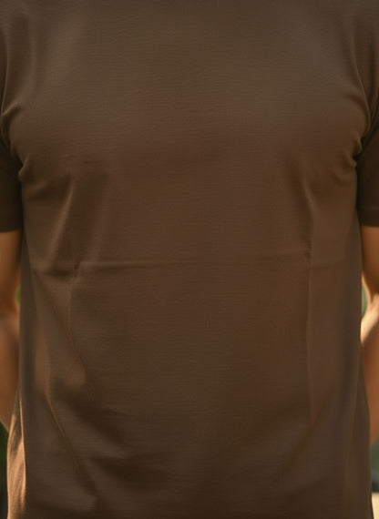 Unisex 100% Cotton Plain Round Neck T-Shirt – 180 GSM (Coffee Brown) | Classic Tee