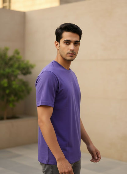Unisex 100% Cotton Plain Round Neck T-Shirt – 180 GSM (Lavender) | Classic Tee