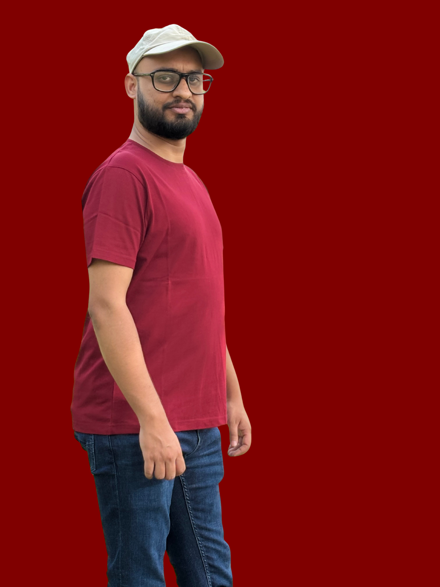 Classic Everyday Tee – 180 GSM Cotton Plain Tshirt in Maroon