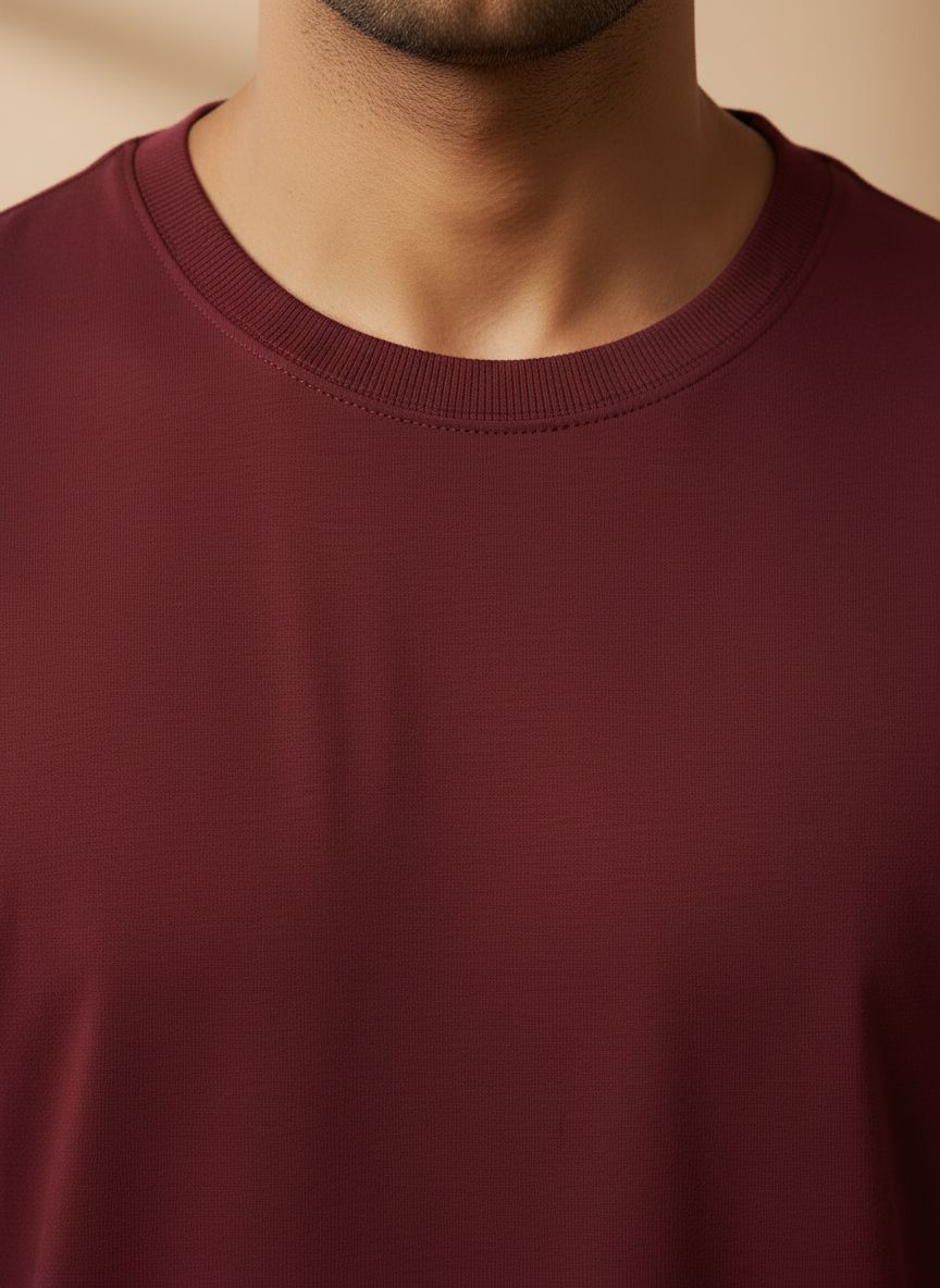 Unisex 100% Cotton Plain Round Neck T-Shirt – 180 GSM (Maroon) | Classic Tee